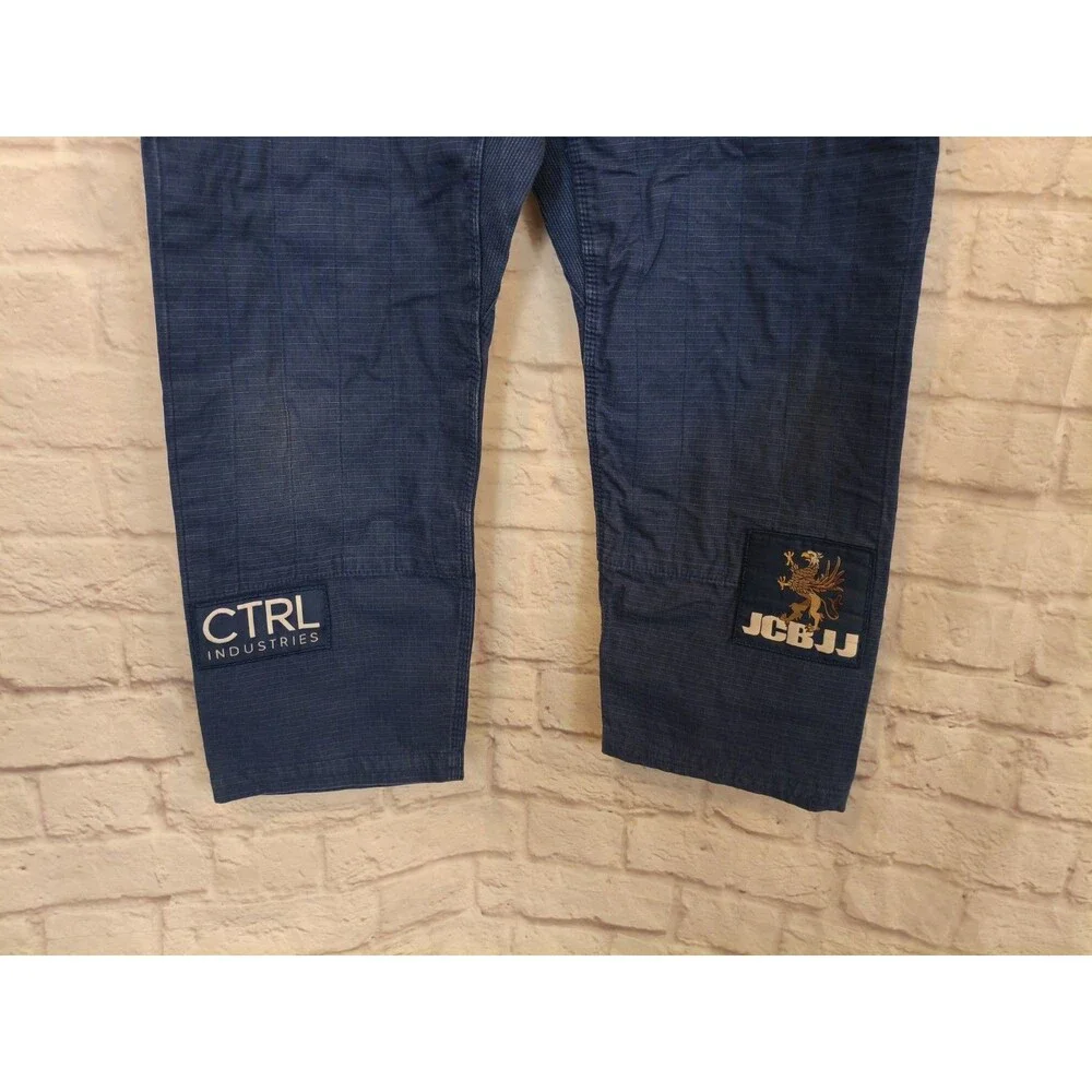 CTRL Industries Gi Pants Adult A2 Navy Jiu Jitsu MMA with‎ patches